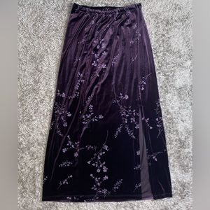 Velvet Maxi Y2K Purple Skirt